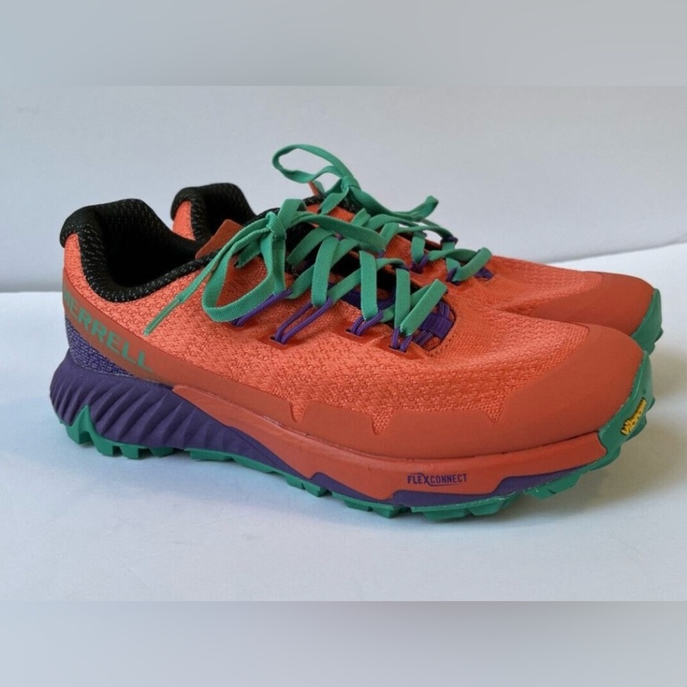 EUC Merrell Womens Agility Peak Flex 3 J066184 Orange Hiking Shoes Size 7.5